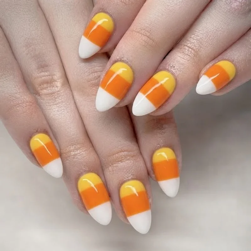 Candy Corn Nails Tutorial: Beginner to Done in 20 Min